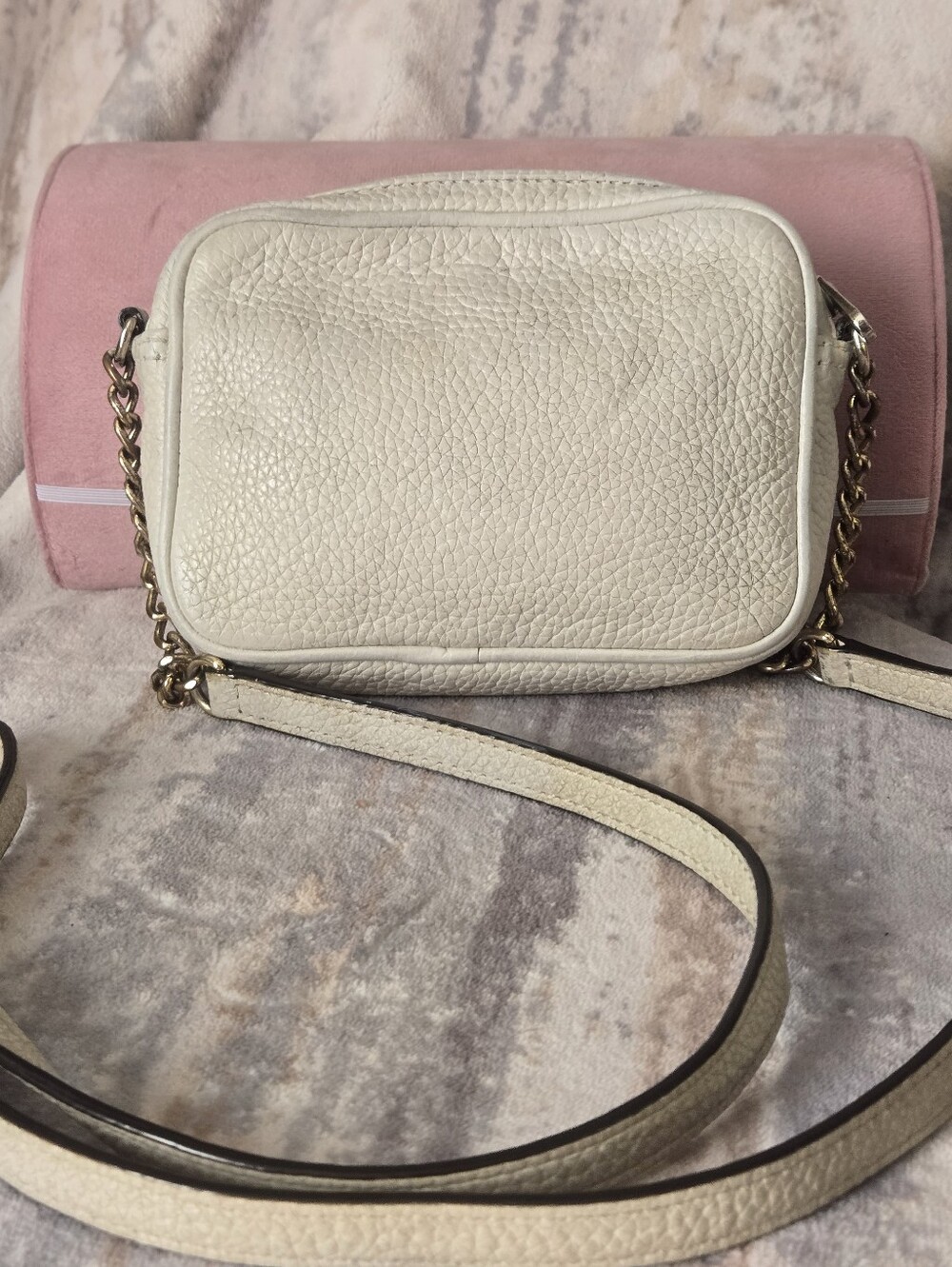 Mini Michael Kors Off White Pebbled Leather Crossbody Bag - Picture 3 of 13